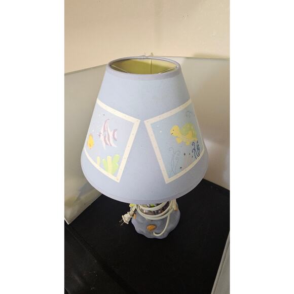 Kids Nursery Lamp Ocean Sea Life Theme Blue Green Aqua with Shade - Picture 6 of 10